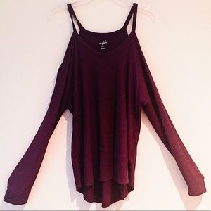 Only Worn Once! Francesca’s Purple Open Shoulder